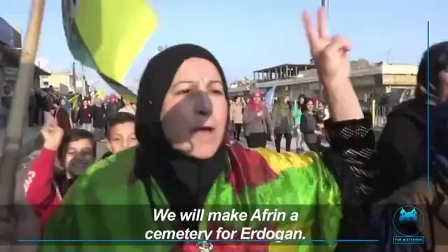 Afrin | Syrian Kurds demonstrate against Turkish operation