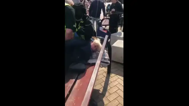 ⁣69yr old pensioner thrown onto a bench and arrested like a violent criminal for posting anti lockdown