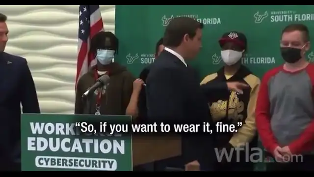 ACTUAL VIDEO OF FL GOVERNOR RON DESANTIS - MASK CONTROVERSY