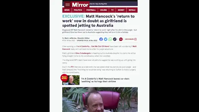 Handjob return to work vow as MP