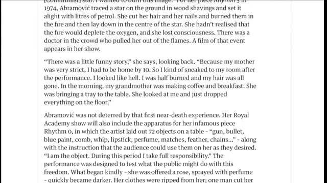 Marina Abramović - Royal Academy