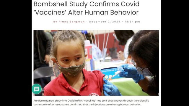 Bombshell study confirms Covid vaccines alter human behaviour