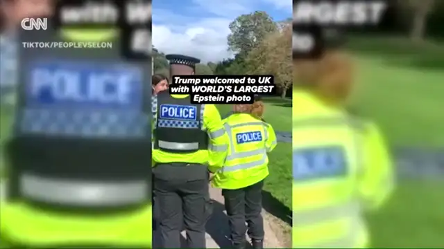 Trump Epstein Welcome Projected On Windson Castle