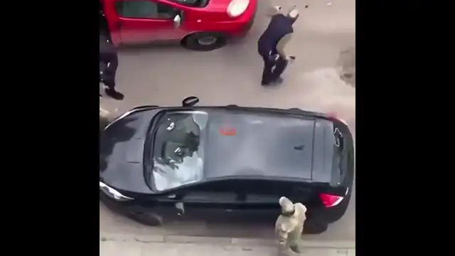 Ukraine a person walking with a cane ran away from military getting sent to the Jewish meat grinder