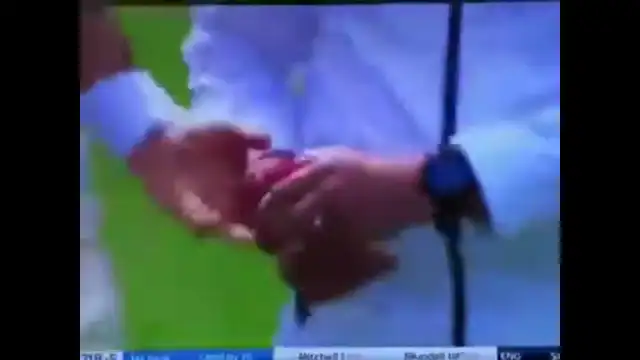 Jewish controlled msn shoving the COVID hoax in your face covid 19 could be on the cricket ball